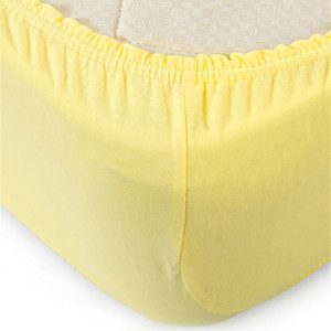 Простынь из хлопка на резинке 90х200х20 СН-Текстиль цвет желтый