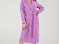 Женский махровый халат с шалькой 46-48 сиреневый М3-02-10 / 