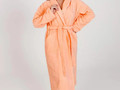 Женский махровый халат с шалькой 54-56 персиковый М3-02-32 / 